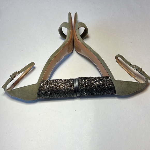 BANANA REPUBLIC Women’s Glitter High Block Heel Sandals Green Size 8.5 - Picture 4 of 15